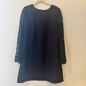 White House Black Market Black Dress with Lace Sleeves